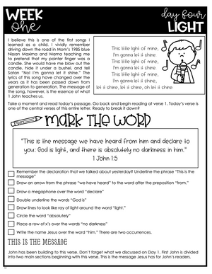 DIGITAL DOWNLOAD - Shine! Teacher Bible Study on 1 John